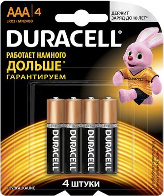 Батарейки, DURACELL, 4 шт., AAA