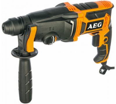 Перфоратор AEG KH 24 IE относится к числу компактных моделей для бытовых монтажных и демонтажных, строительных работ с использованием ударной оснастки SDS-Plus. При мощности на уровне 800 Вт инструмент обладает энергией отдельного удара 2.4 Дж и поддержив