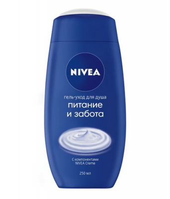 Гель д.душа , NIVEA, 250 мл.
Ощутите бережный уход с новым гель-уходом для душа Питание и Забота. 
Ухаживающая, но в то же время легкая текстура геля содержит компоненты классического крема NIVEA Crème. 
Провитамины и ухаживающие масла интенсивно увлажнят